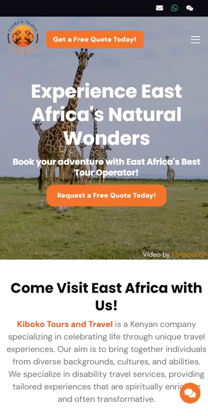 Kiboko Tours mobile website