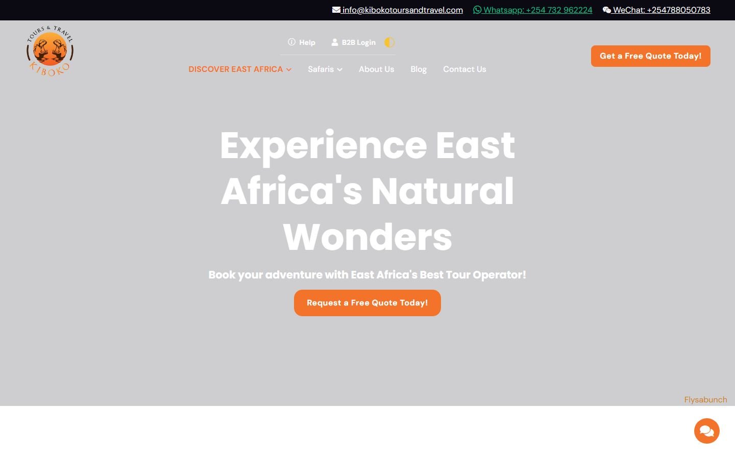 Kiboko Tours and Travel website preview